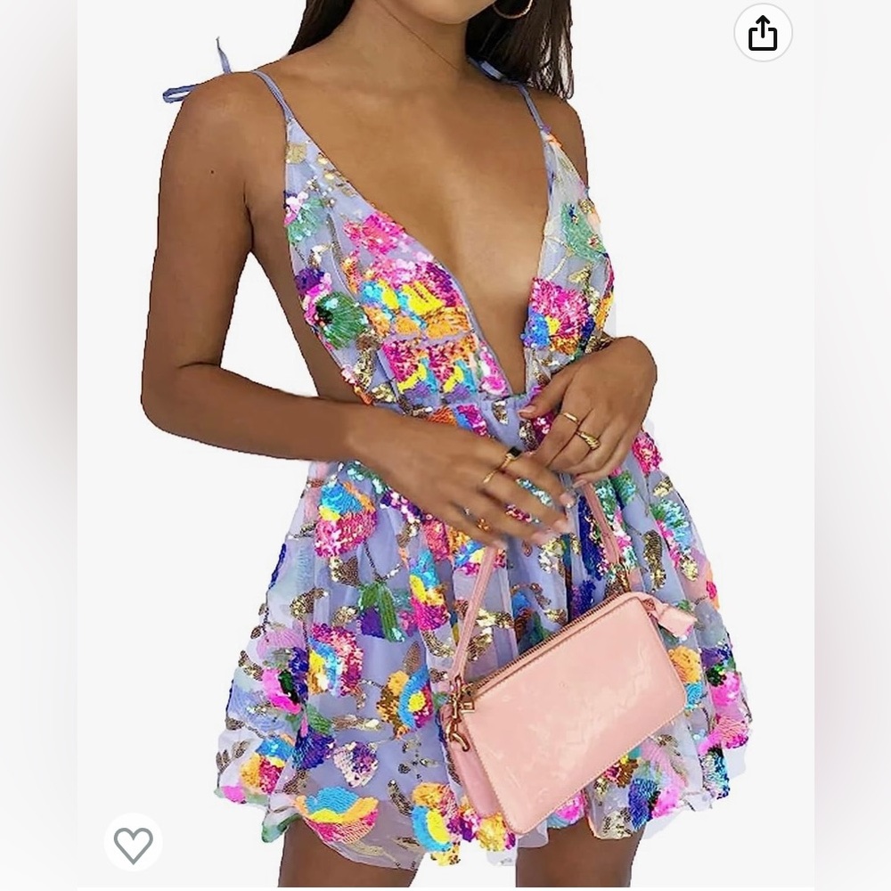 Purple Sequin Party Dress
